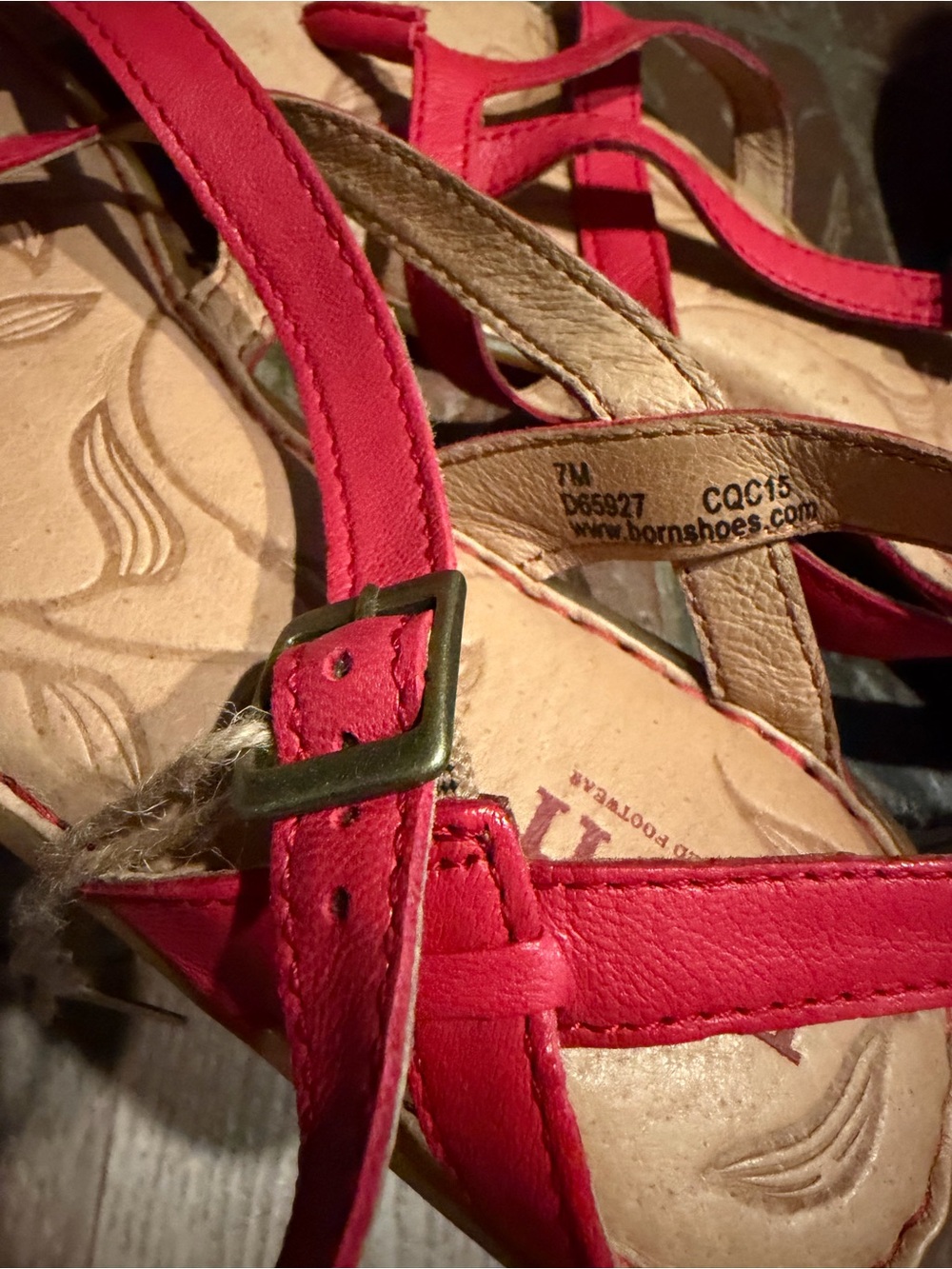 Born Red Leather Strappy Sandals - Picture 5 of 5